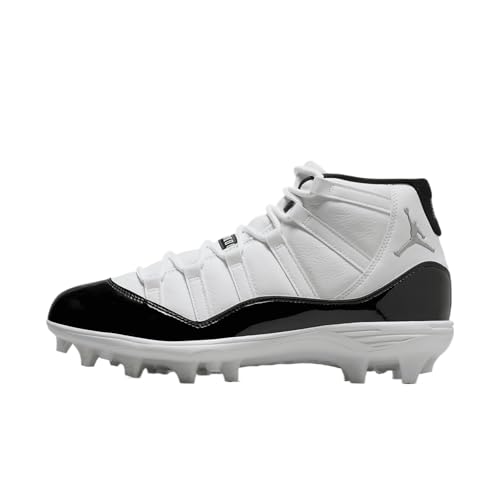NIKE Jordan 11 Mid TD Men's Football Cleats (FV5374-107, White/Black/Metallic Gold) Size 10.5
