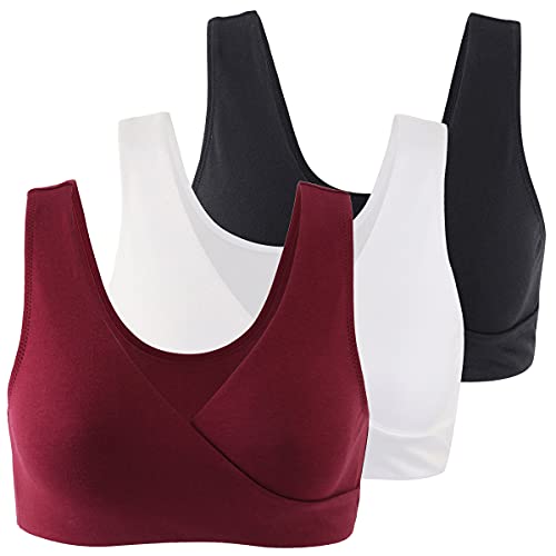 Image of COLOMI Maternity Nursing Bra Wireless Cotton Breastfeeding Bra for Sleep