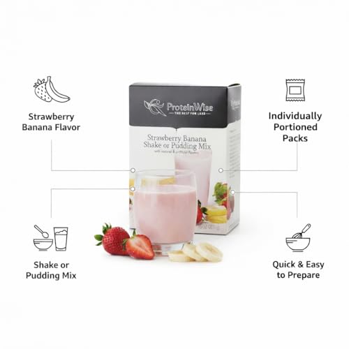 Image of ProteinWise - Strawberry Banana Meal Replacement Shake or Pudding Mix - 7 /Box