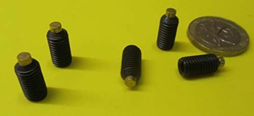 Black Oxide Steel Brass Tip Set Screw 1/4"-28 x .500" (1/2") Thread Length 20 pcs