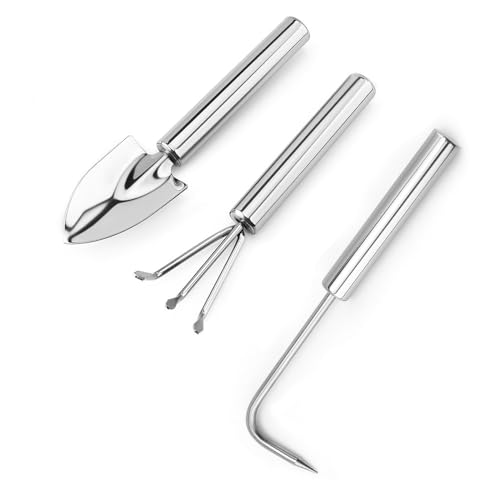 Generic 3-in-1 Aluminum Alloy Garden Tool Set – 3 Count, Silver, Lightweight & Sturdy, Ergonomic Handles, Ideal for Gardening, Planting & Weeding