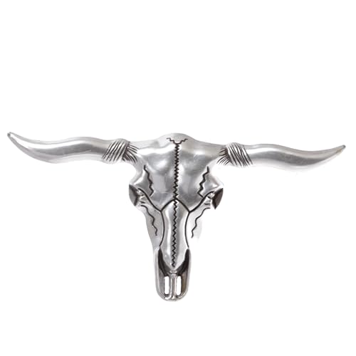 Hebilla de cinturón grande de vaquero tejano Long Horn Bull para botas y rodeos