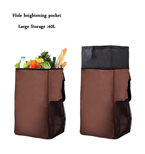 QUANLI Zusammenklappbarer Einkaufstrolley aus Aluminiumlegierung, tragbarer, faltbarer Einkaufswagen mit wasserdichter… – Bild 3