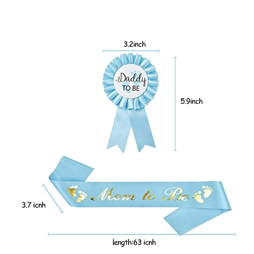 Akebrog Baby Shower Mom To Be Sash And Tinplate Badge Daddy To Be Combo Kit,Baby Gender Reveal Party Gifts  thumb #1