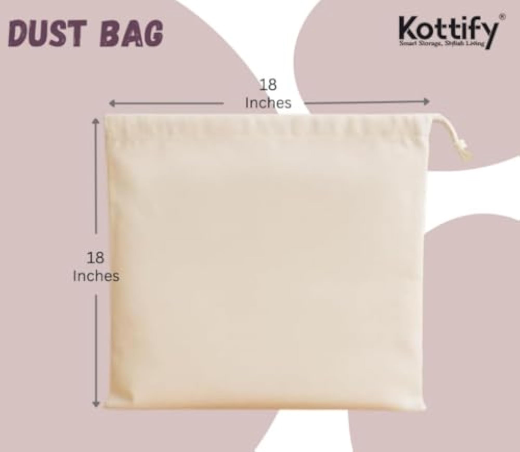 Foldable Cotton Dust Bags for Handbags Organizer
