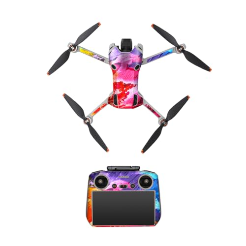 Kexpery Design Créatif Coloré Autocollant Personnalisé avec Ventilation DIY RC Drone Accessoires pour DJI Mini 4 Pro (RC 2ème Edition 1)