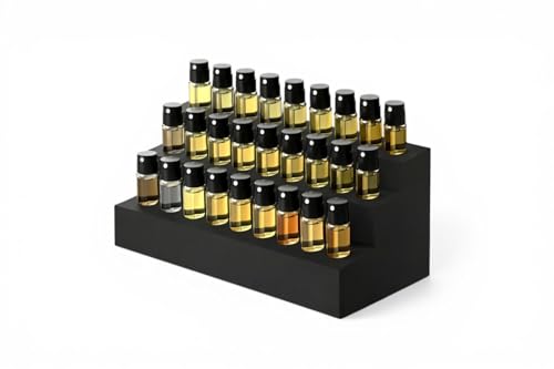 Gallery of Drip Perfume Sample Organizer 2ml 3 Tier Display Caddy Holds 27 Vials Mini Fragrance Storage Rack for Sample Bottles Cologne Tester Holder for Vanity (Black)