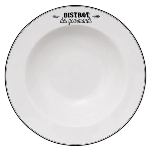 Secret de Gourmet - Lot de 6 Assiettes à Pâtes Bistrot 27cm Blanc
