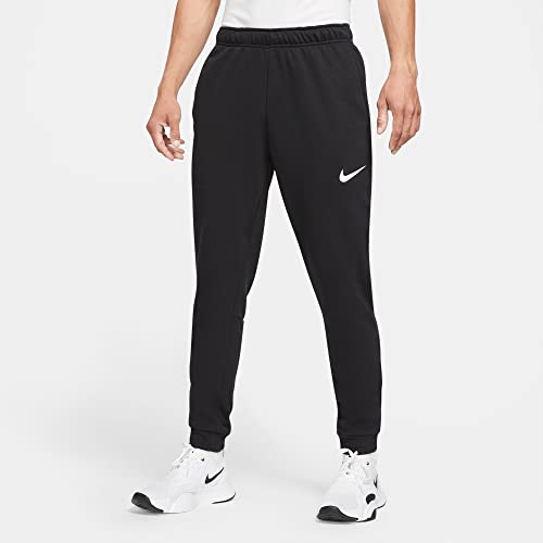 Nike Dry Men's Dri-FIT Taper Fitness Fleece Pants (Black/White, CZ6379-010)2