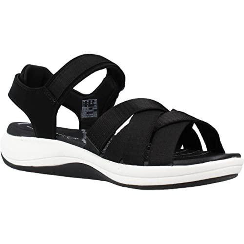 Image of Clarks womens Mira Tide Black Flat Sandal