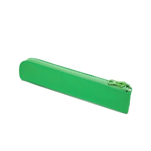 Image of Oxford Pencil Case Small Pencil Pouch Slim Pen Case Holder Zipper Bag for School Office(Grass green,Oxford Fabric)