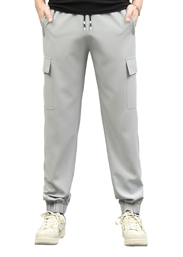Image of Boys Cargo Joggers Pants Outdoor Youth Quick Dry Hiking Pants Lightweight Athletic Pants with Zipper Pockets