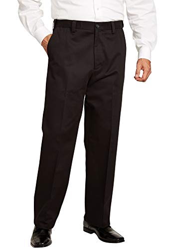KingSize Men's Big & Tall Relaxed Fit Wrinkle-Free Expandable Waist Plain Front Pants