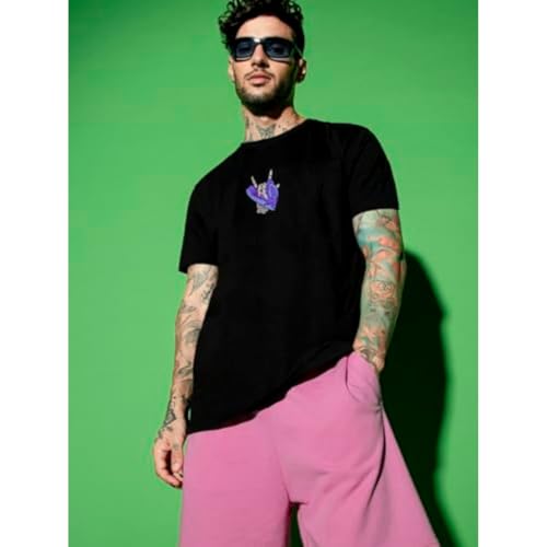 Image of Bewakoof Men's Cotton Graphic Print Regular Fit Half Sleeve Round Neck T-Shirt | Tshirt for Men Cotton| Casual Wear | Street Wear