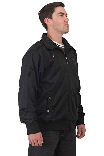 Level 7 Men's Black Poly Black EMB Patches Performance Full Zip Track Jacket3