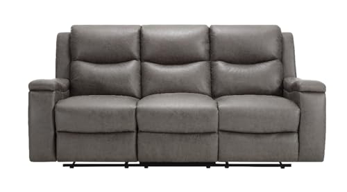 mymai Sofagarnitur, Polstergarnitur 3tlg, Grau Kunstleder, Sofa Mit Relaxfunktion, Couchgarnitur, Wohnzimmer Sofa, Couch, Sofa Set für Wohnzimmer – Bild 5