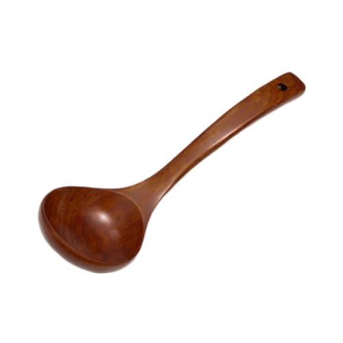 Juego de vajilla de madera con mango largo para sopa, cuchara de servir profunda, grande, teca, utensilios versátiles, acabado suave, platos ligeros de textura natural (A, 27 cm) Juego de vajilla de madera con mango largo para sopa, cuchara de servir profunda, grande, teca, utensilios versátiles, acabado suave, platos ligeros de textura natural (A, 27 cm)