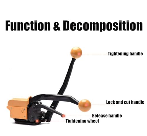 Máquina de flejado manual de acero resistente con tensor y cortadores para embalaje, equipo de flejado duradero y eficiente