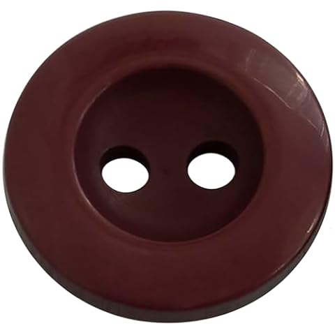 AERZETIX - C74090 - Set of 10 Round Sewing Buttons Ø15x3mm 2 Holes 24L L24 - Bordeaux Colour - Plastic - Opening 2 mm - Haberdashery Sewing Clothing Decoration Cover