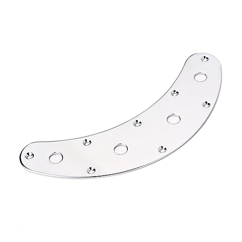 FUNOMOCYA Chrome Guitar Parts Arch Curved Metal Iron Plate Bass Control Plate for Guitar