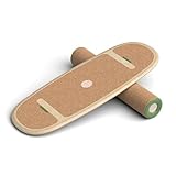 Bold38 Balance-Board mit Rutschfester Kork und Premium Holz-Brett - Balance Board Erwachsene inkl. Rolle - Surf & Fitness Gleichgewichtsboard für gemeinsames Training
