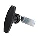 Robust T Lock with Zinc Alloy Construction for Tool Boxes, Garage Doors, and Industrial Applications (Black)