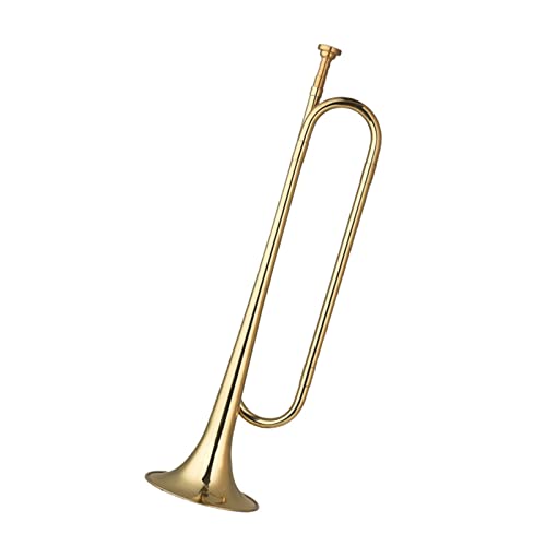 Corne Cavalerie Débutant Trompette En Laiton Doré - Corne De Cavalerie 47cm - Instrument Débutant Pour Groupe Scolaire Ou Orchestre Cuivre Doré Scolaire