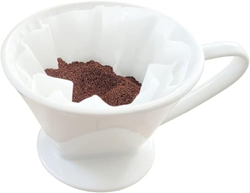 Kaffeefilter Keramikfilter Permanentfilter Filter Größe 4 für Filtertüten 1x4 1 Loch Wiederverwendbar ca. 765 Gramm Gewicht für einen sehr sicheren Stand