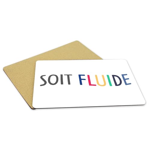 Napperons souples anti-rayures en liège blanc grand format 39,5x28,5cm thématique Pride x4 - 5