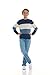 Sezzit Boys 100% Cotton Crewneck Sweater Soft Knit Pullover for Fall and Winter Long Sleeve Warm Knit - Blue Stripes - Size 14