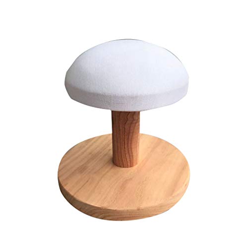 Portable Bois Manches Conseil W/Base Ronde, Mini Hémisphérique Table à Repasser Collier W/Lin Tissu Couverture, Jeannette for la Maison, Dorm, Blanc (Taille : 18cm)