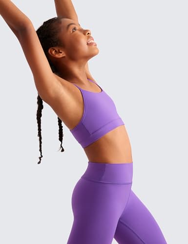 Image of CRZ YOGA Girls Butterluxe Y Back Sports Bra | Light Support, Removable Pads, Yoga, Athletic, Extremely Soft, Scoop Neck, Spaghetti Straps, for Teen