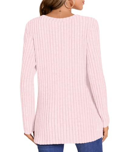 Image of HOTGIFT Women's Pullover Sweaters Winter Tunic Tops Long Sleeve Crewneck Shirts Casual Comfortable Blouse