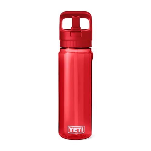 Image of YETI Yonder 750 ml /25 oz Water Bottle with Yonder Straw Cap, Rescue Red