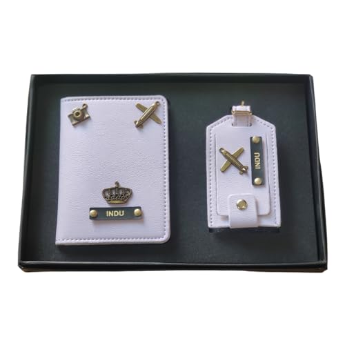 Image of Eco Leather Unisex Passport Cover and Luggage Tags (Purple)
