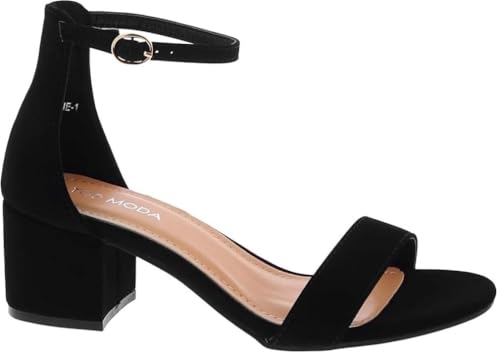 Image of TOP Moda Darcie-1 Ankle Strap Dressy High Heel Sandal, Non-slip Sole, For Wedding, Party, Prom, Evening Wear, or Any Occasion, Sleek Style Block Heel Sandals