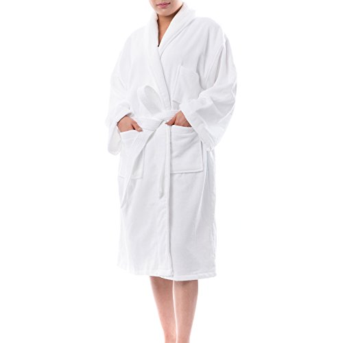 Alpine Swiss Blair Womens Cotton Terry Cloth Bathrobe Shawl Collar Velour Spa Robe4