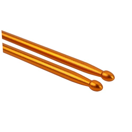 Baquetas de aleación de aluminio anti óxido Luxshiny para bateristas, palos metálicos para práctica con parches, color dorado miniatura 1