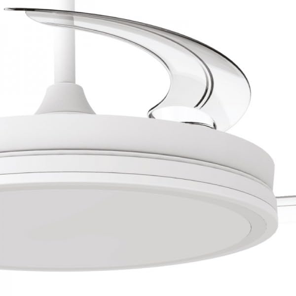 Bilake Beach Ventilador de Techo LED 48W | Aspas Retráctiles | Motor DC 7 Velocidades | Modo Noche 28dB | Luz CCT Regulable 3000-4000-6000K | Verano/Invierno | Mando a Distancia (Blanco)