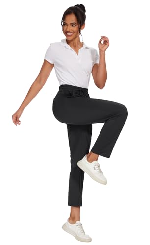 BATHRINS Women's Lightweight 7/8 Casual Pants 4-Way Stretch Ankle Sweatpants with Deep Pockets for Workout 6