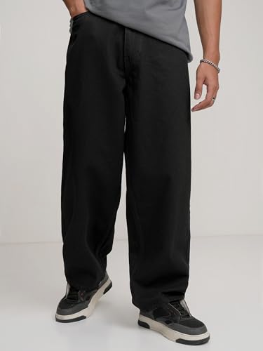 Image of Highlander Men's Loose Baggy Fit Jeans | Mid-Rise | Cotton | Oversized Silhouette for Comfort | Jeans for Man
