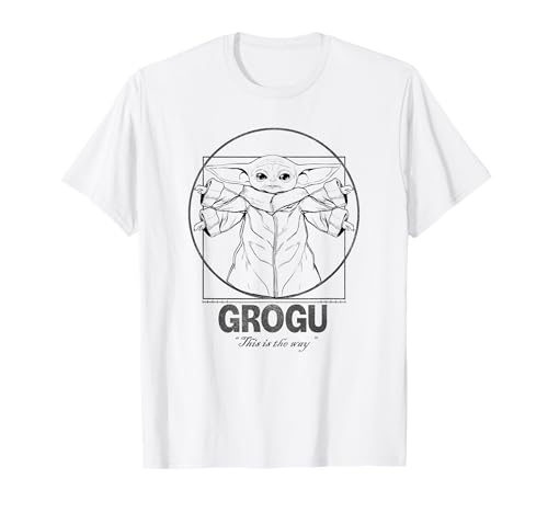T-shirt Grogu Mandalorian Star Wars imprimé Homme en coton noir style Vitruve