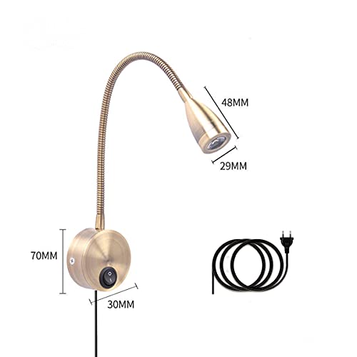 Lámpara de pared con enchufe y brazo flexible para leer en la cama 6
