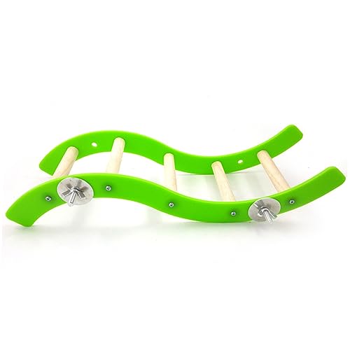Mipcase Mini Acrylic Ladder for Parrot Squirrel Hamster Pet Climbing Toy Wavy Green Plaything
