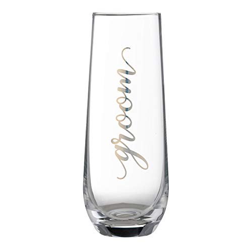 Lillian Rose Gold "Groom" Stemless Champagne Glass