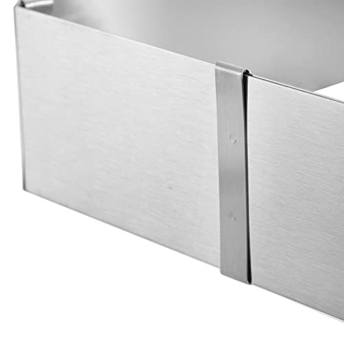 Tebery 2 Pcs Square Baking Cake Tin, Adjustable Cake Tins Rectangular Mousse Cake Mould, Stainless Steel Cake Ring, for DIY Mousse Cake Dessert Pizza, 18 to 33 cm