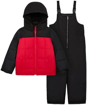 Carter's Boys Heavyweight 2-Piece Skisuit Snowsuit, Red/Black, 5-6