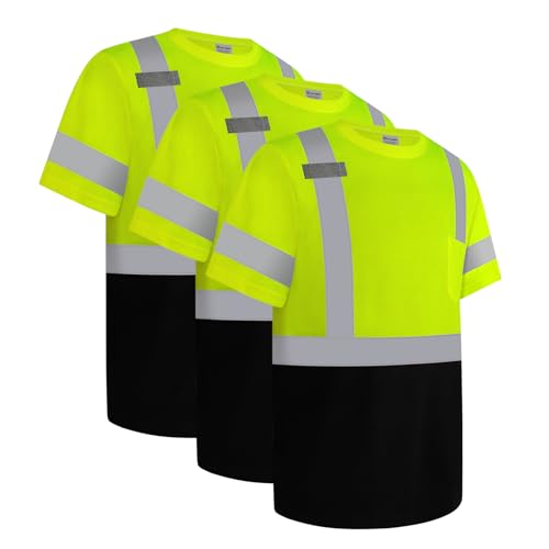 Uno Mejor Hi Vis Shirts for Men Construction Class 3 High Visibility Shirts for Men, Hi Vis Reflective Safety...