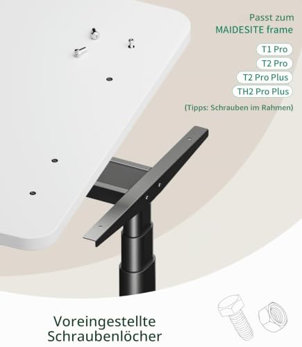 MAIDeSITe Tischplatte 120x60 cm Schreibtischplatte 25 mm stark - DIY Stabile Bürotischplatte – Perfekt für höhenverstellbare Schreibtische – Ansicht 6
