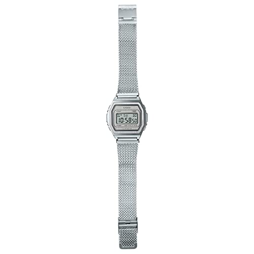 Casio Vintage A1000MA-7DF Silver Digital Dial Silver Stainless Steel Mesh Band D278 - Image 5